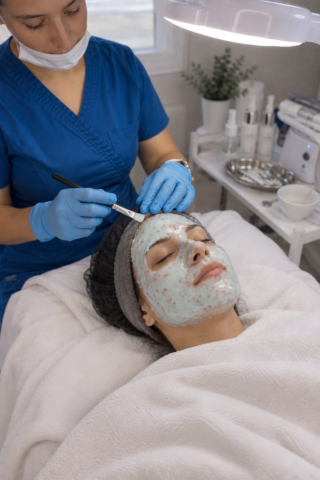 Limpieza Facial Premium · Paloma Guajardo aplicando máscara profesional